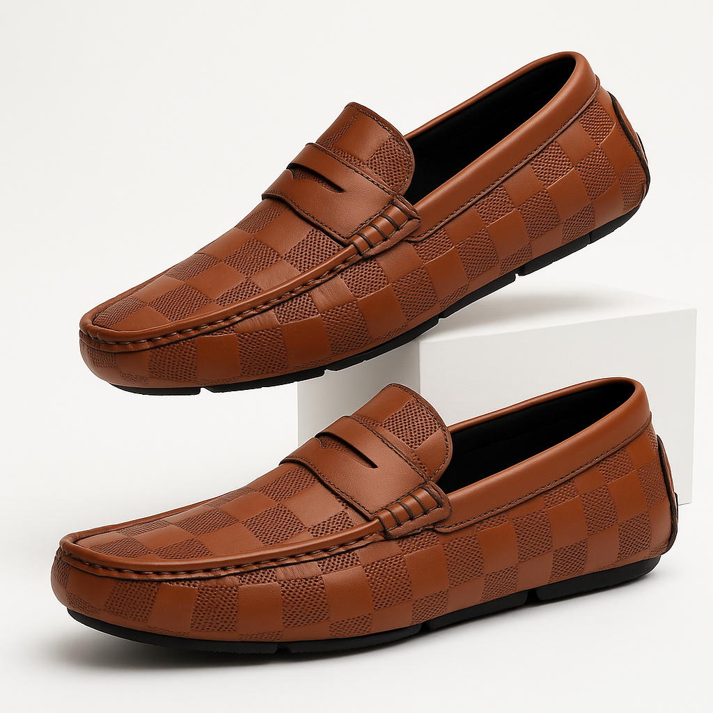 Verenzo Checkered Leather Loafer