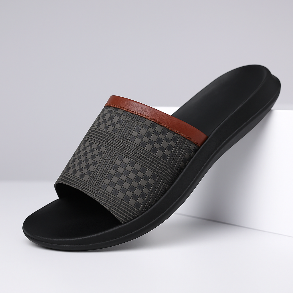 Arcangelo Stitched Leather Slide
