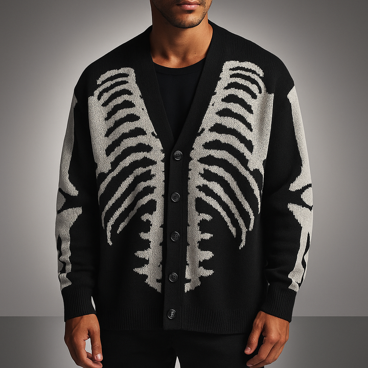 Skeletal Knit Cardigan