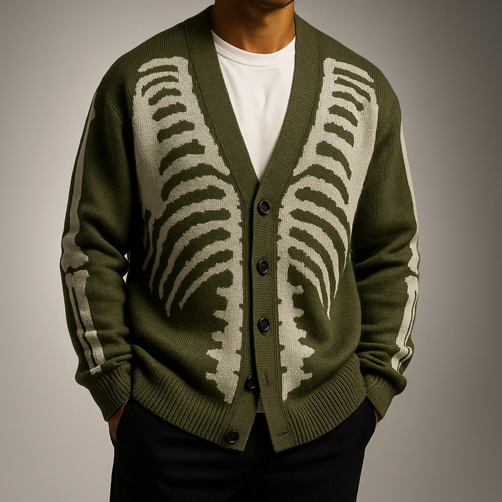 Skeletal Knit Cardigan