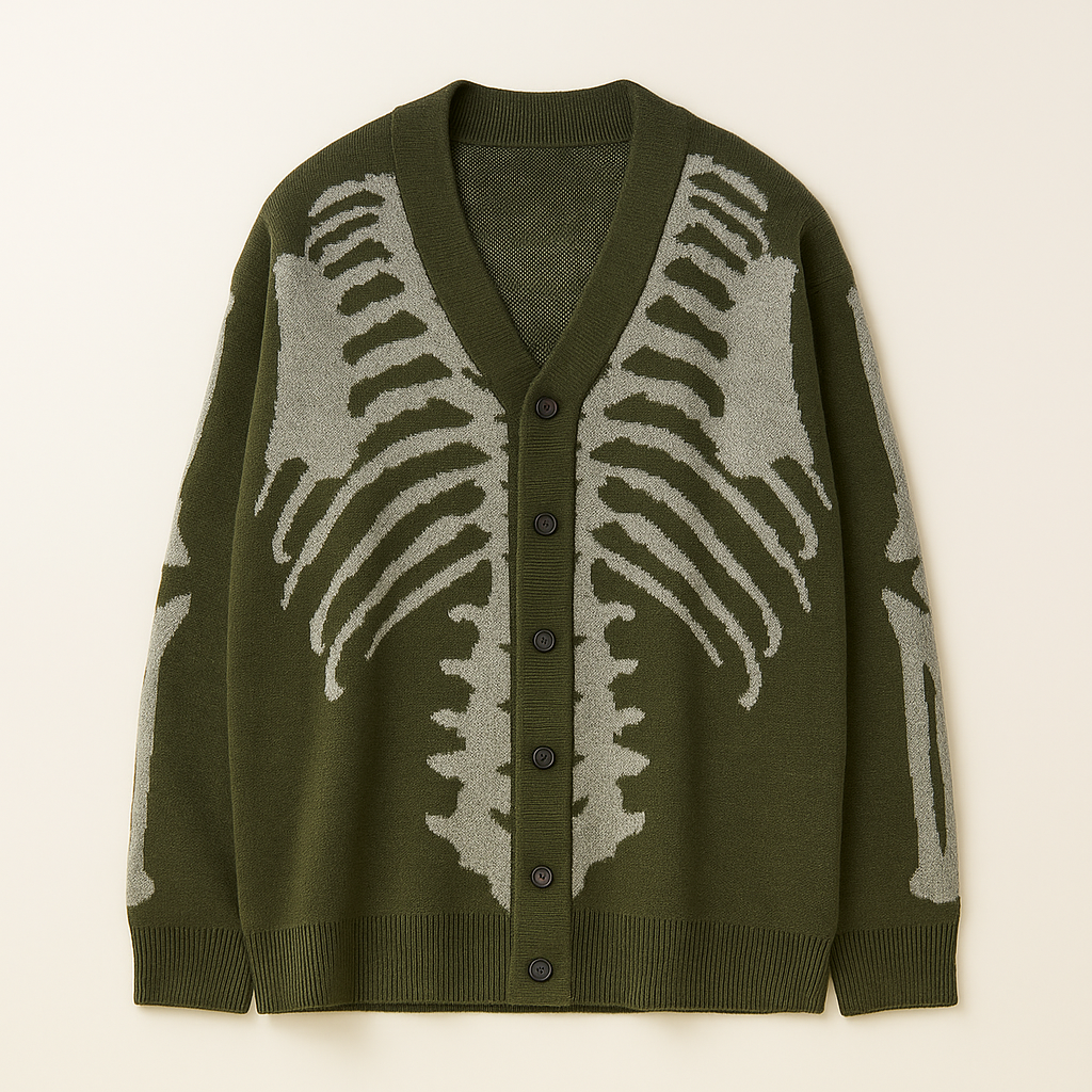 Skeletal Knit Cardigan