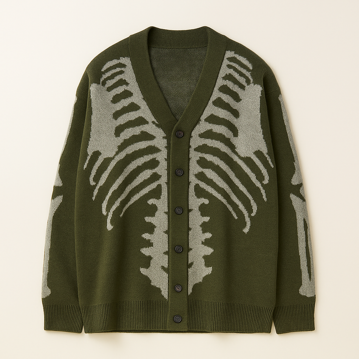 Skeletal Knit Cardigan