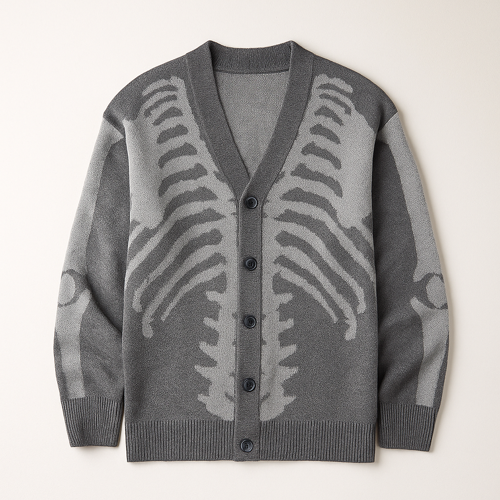 Skeletal Knit Cardigan