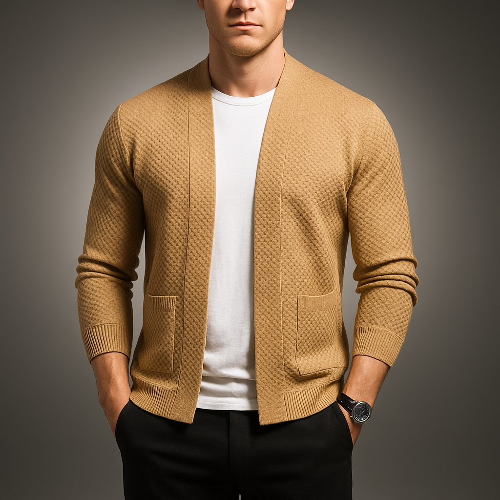 Manchester Waffle-Knit Cardigan