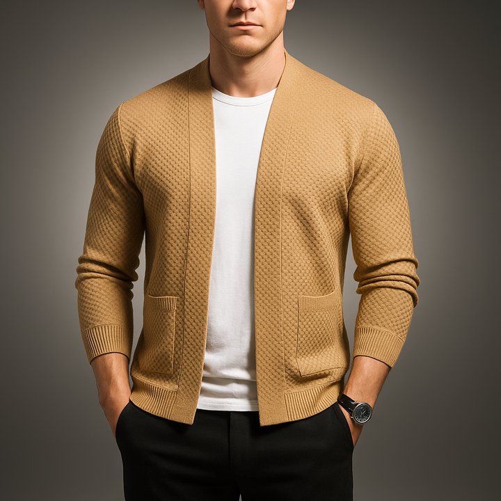 Manchester Waffle-Knit Cardigan