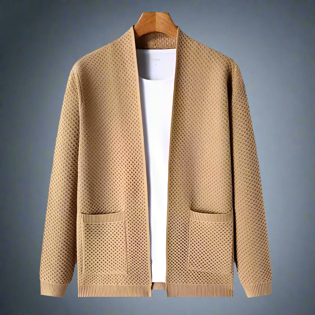 Manchester Waffle-Knit Cardigan