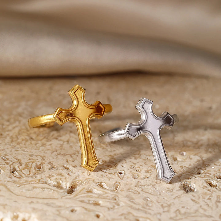 Divinus Stainless Steel Cross Ring