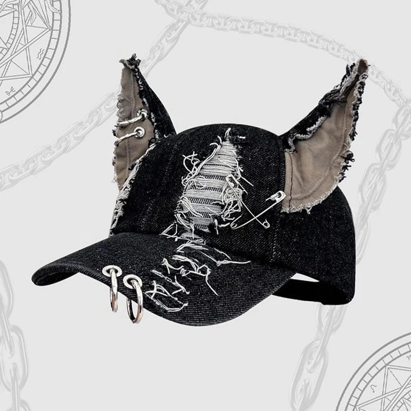Hellbound Punk Denim Cap