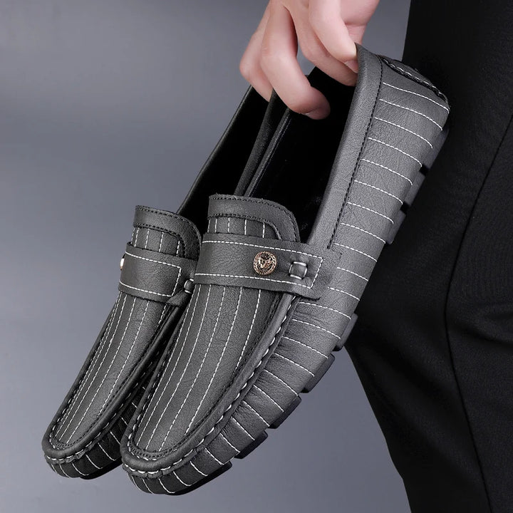 Milanese Striped Drivers Loafer