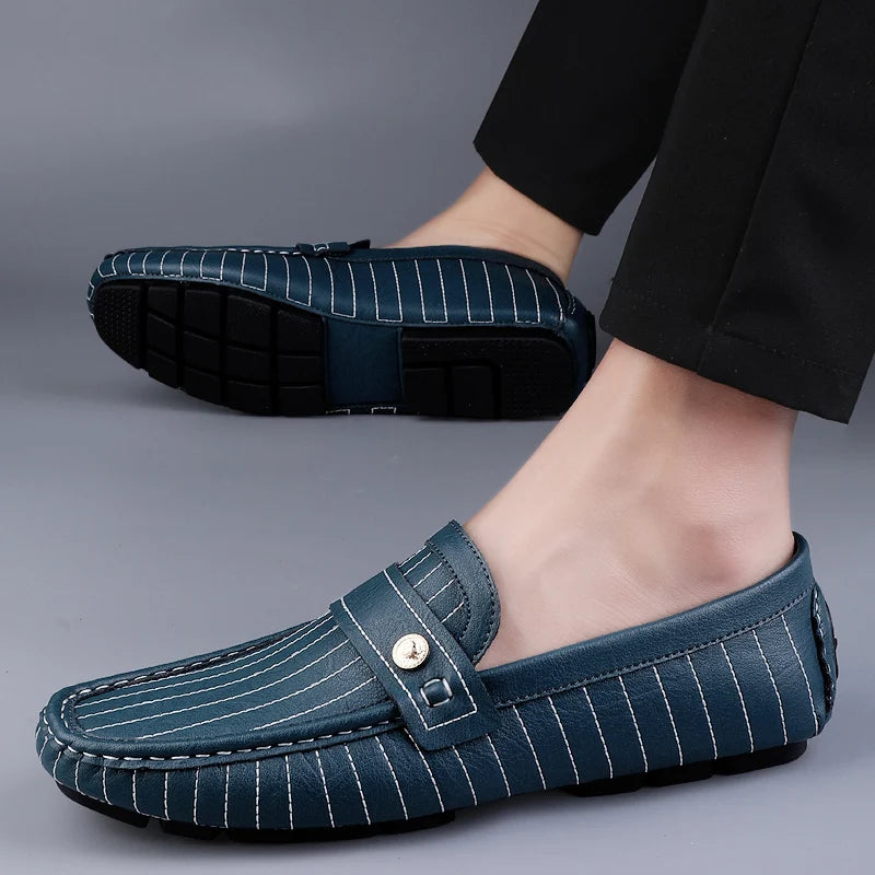 Milanese Striped Drivers Loafer