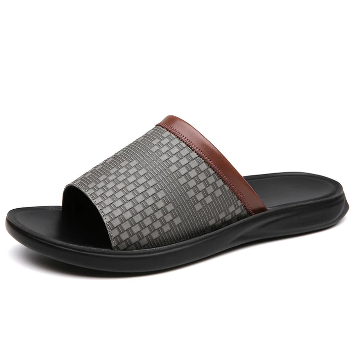 Arcangelo Stitched Leather Slide