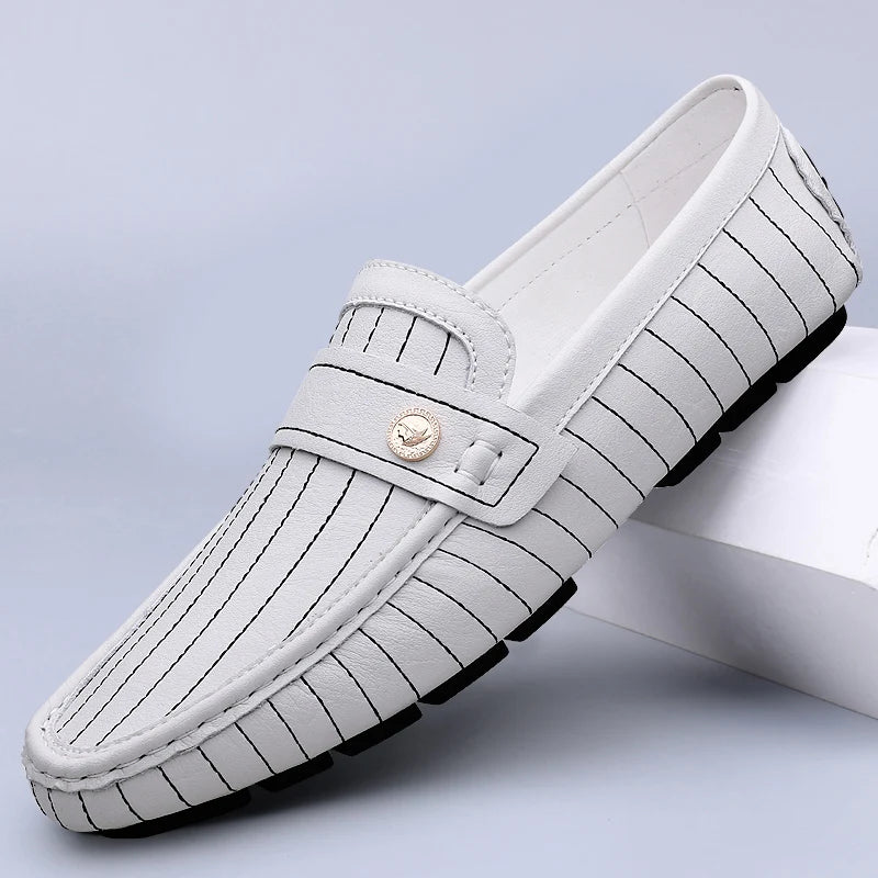 Milanese Striped Drivers Loafer