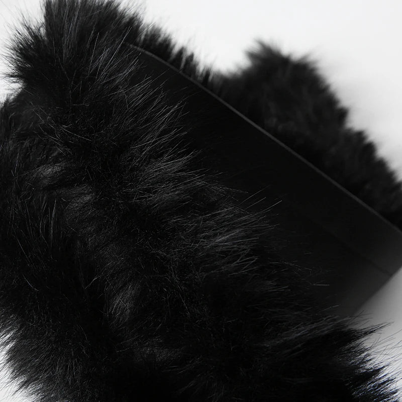 Vivian Faux Fur-Trimmed Leather Belt