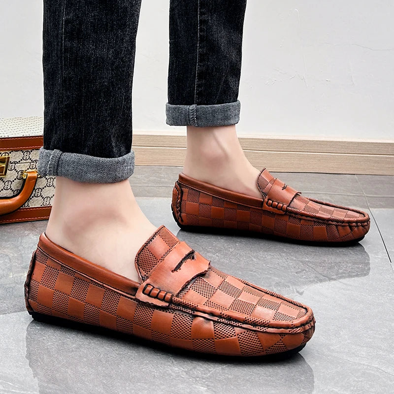 Verenzo Checkered Leather Loafer