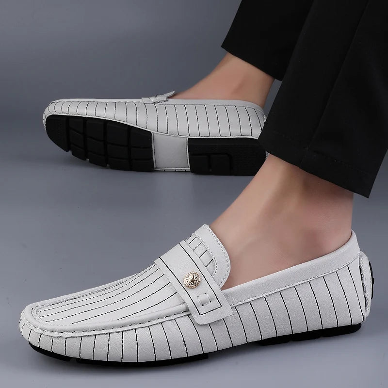 Milanese Striped Drivers Loafer