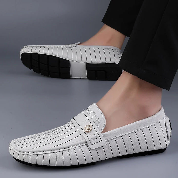 Milanese Striped Drivers Loafer