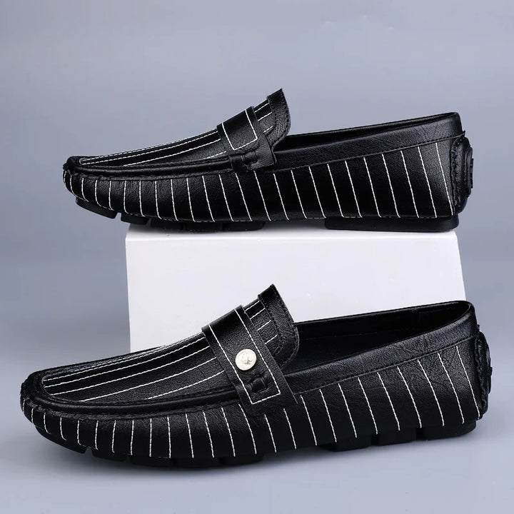 Milanese Striped Drivers Loafer