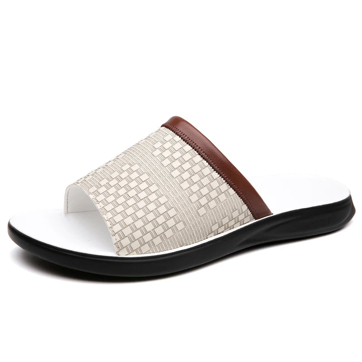 Arcangelo Stitched Leather Slide
