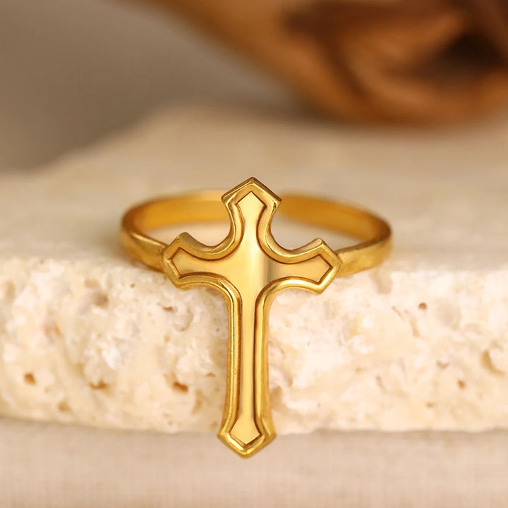 Divinus Stainless Steel Cross Ring