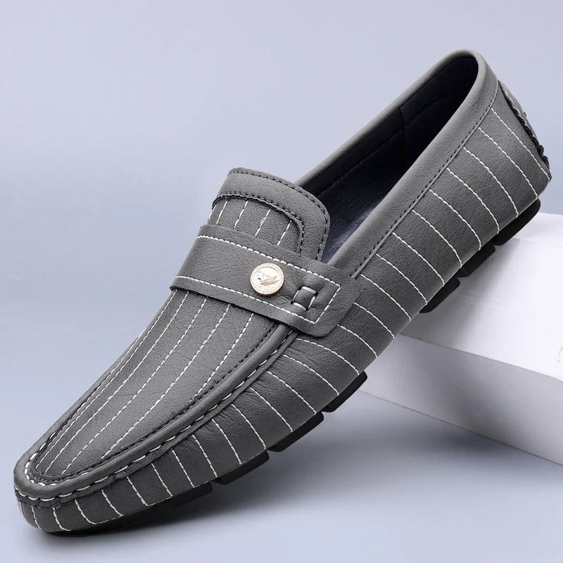 Milanese Striped Drivers Loafer