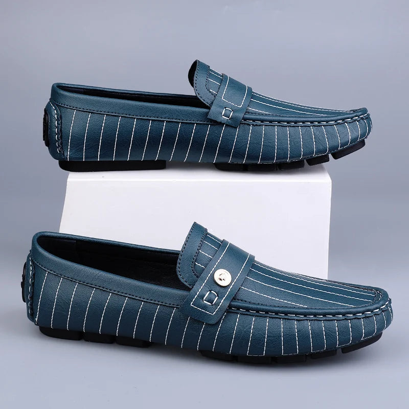 Milanese Striped Drivers Loafer