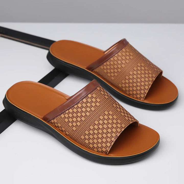 Arcangelo Stitched Leather Slide