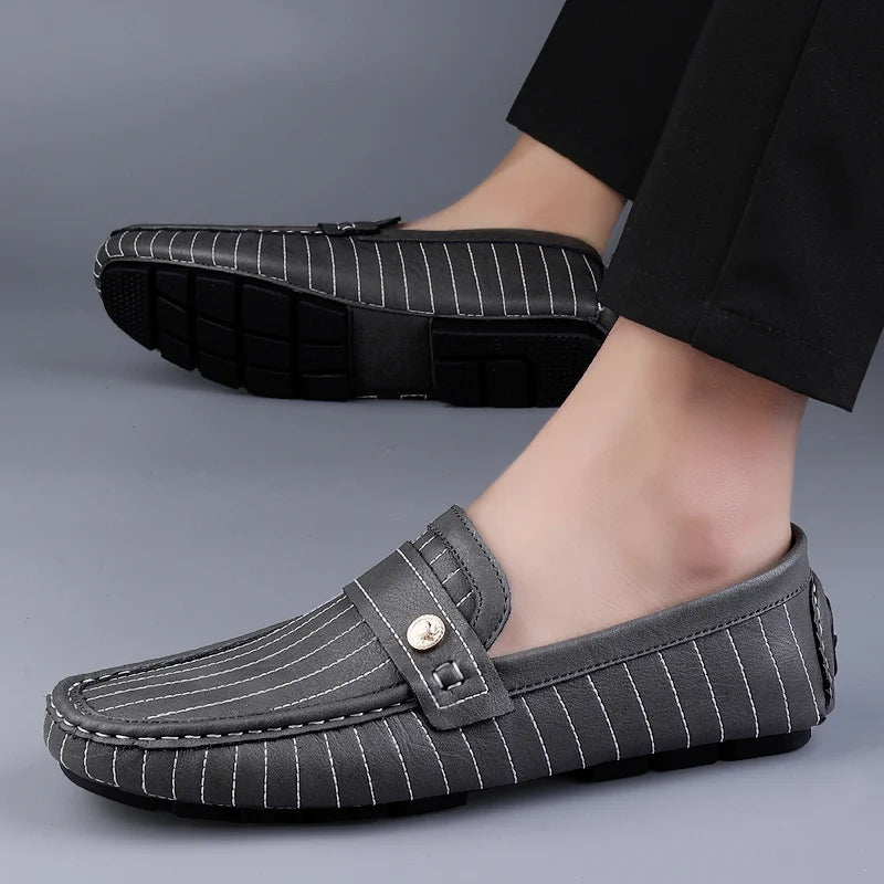 Milanese Striped Drivers Loafer