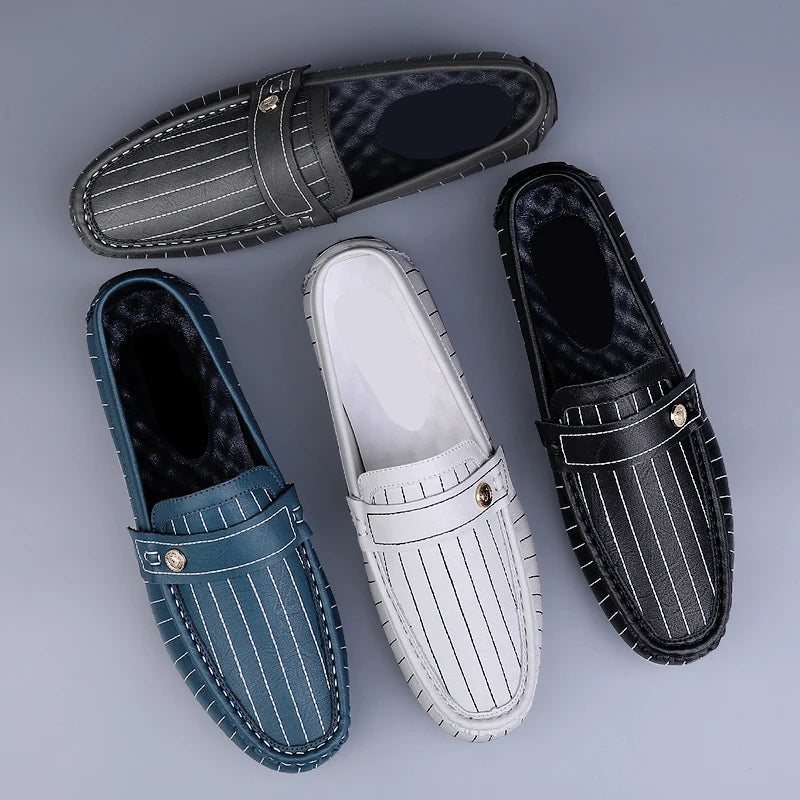 Milanese Striped Drivers Loafer