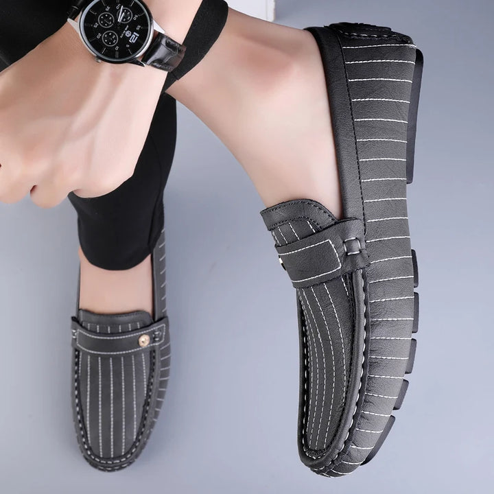 Milanese Striped Drivers Loafer