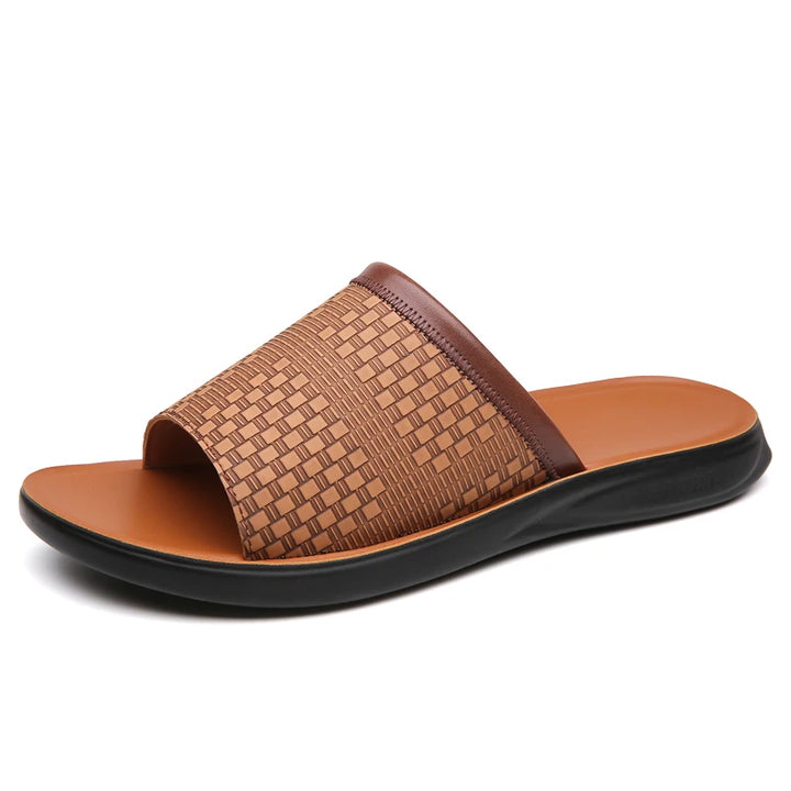 Arcangelo Stitched Leather Slide