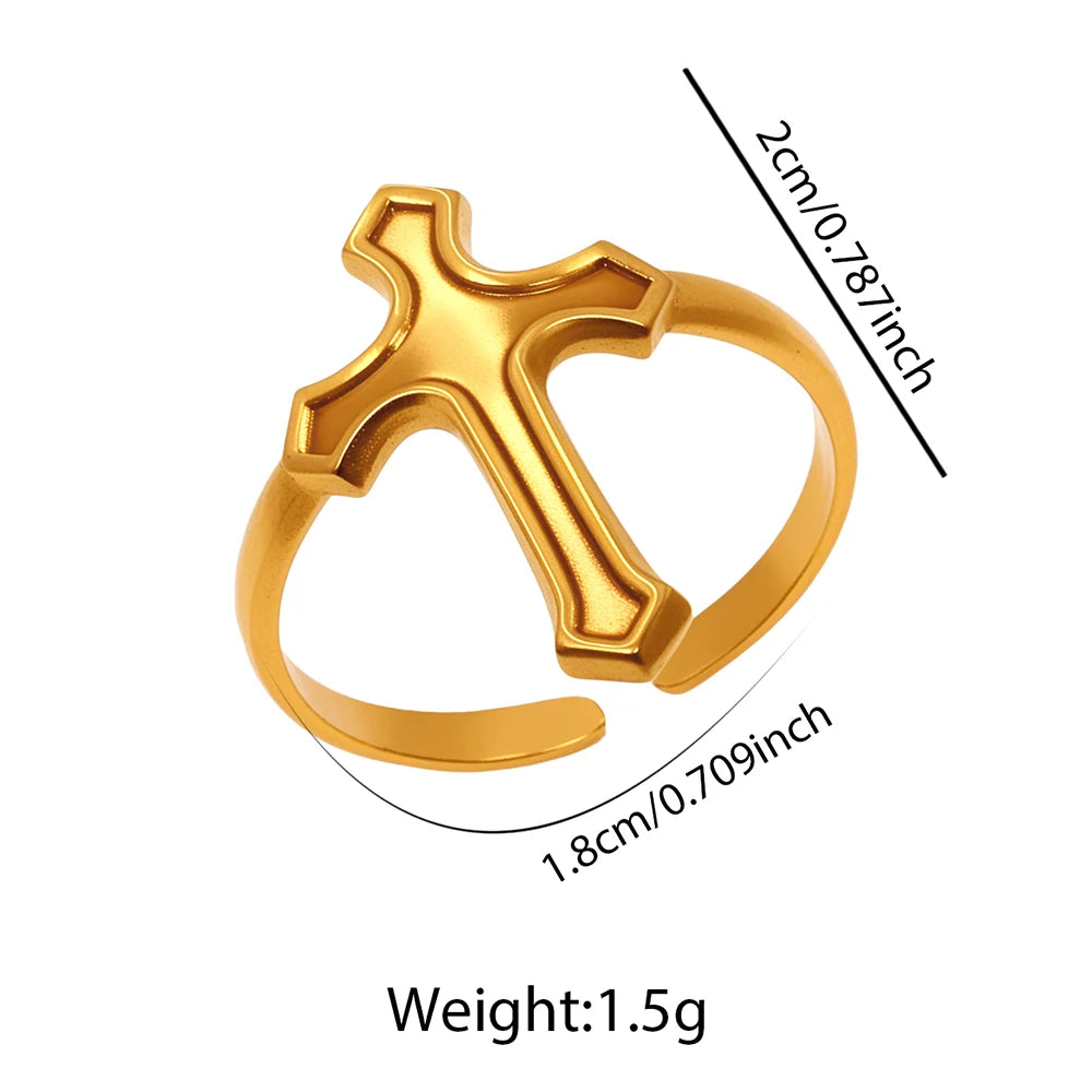Divinus Stainless Steel Cross Ring