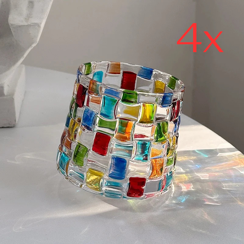 Lyra Basket Textured Colorful Glass Cup