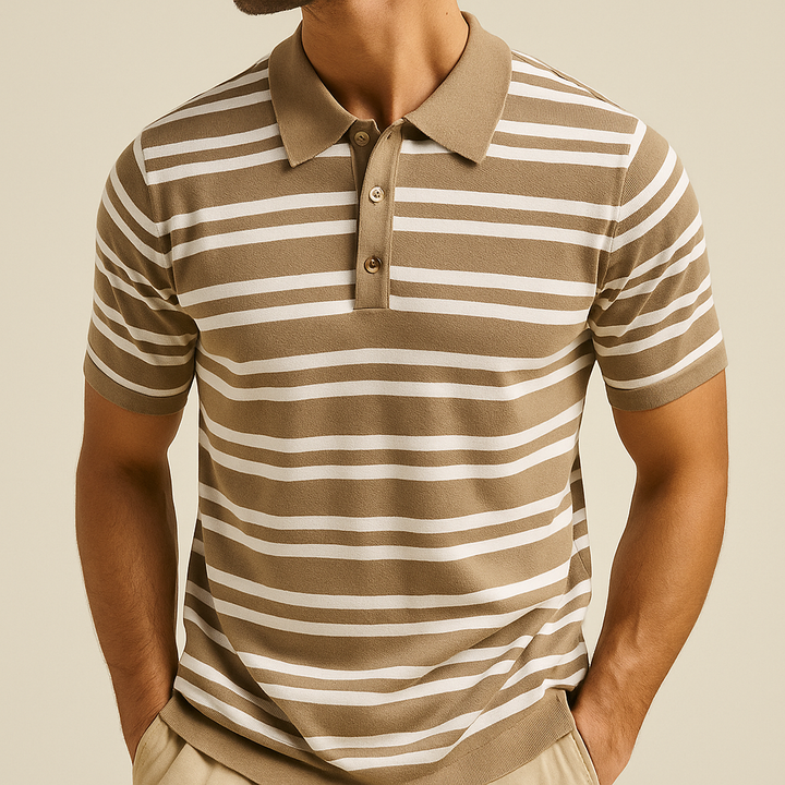Muccino - Striped Polo Shirt