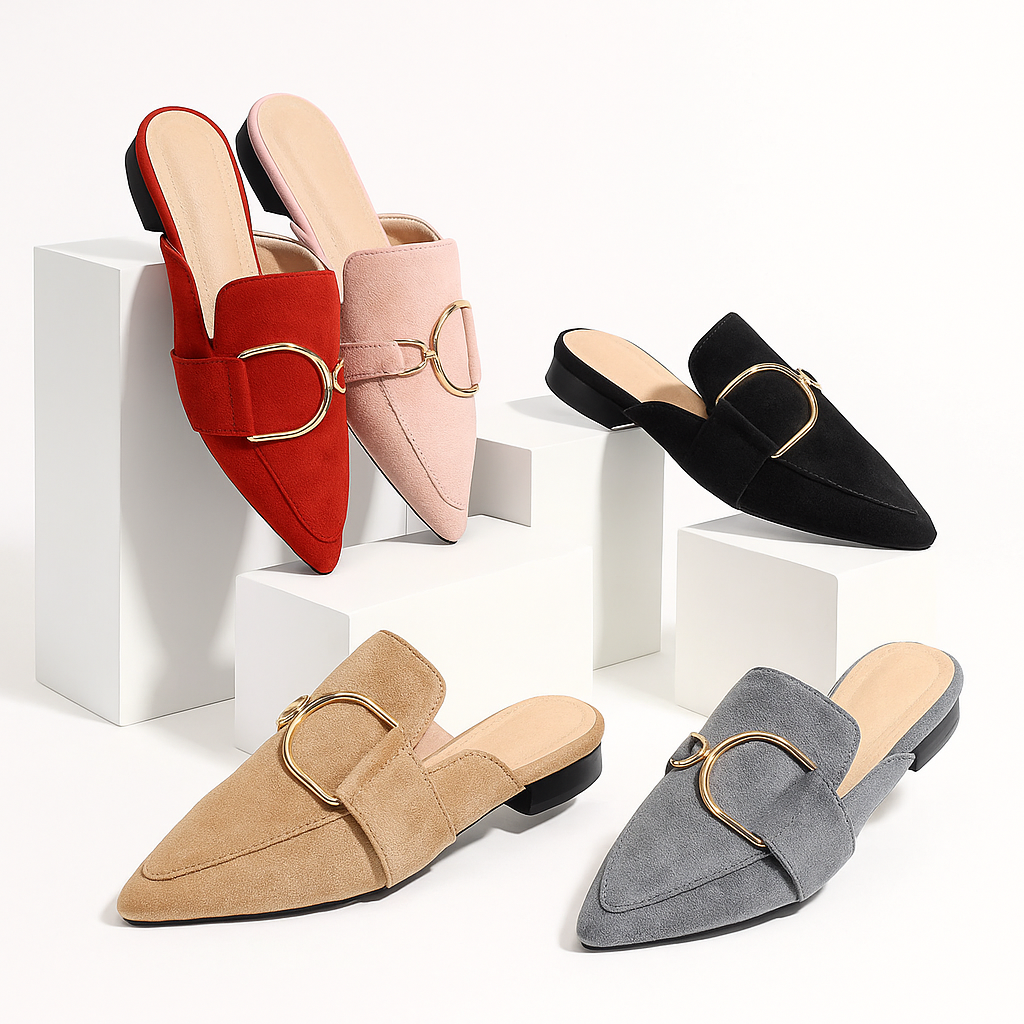 Lucia - Suede Slip On Mule