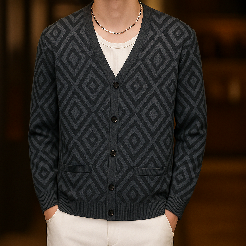 Hastings Diamond Jacquard Cardigan