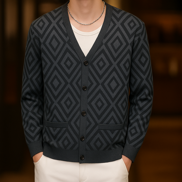 Hastings Diamond Jacquard Cardigan