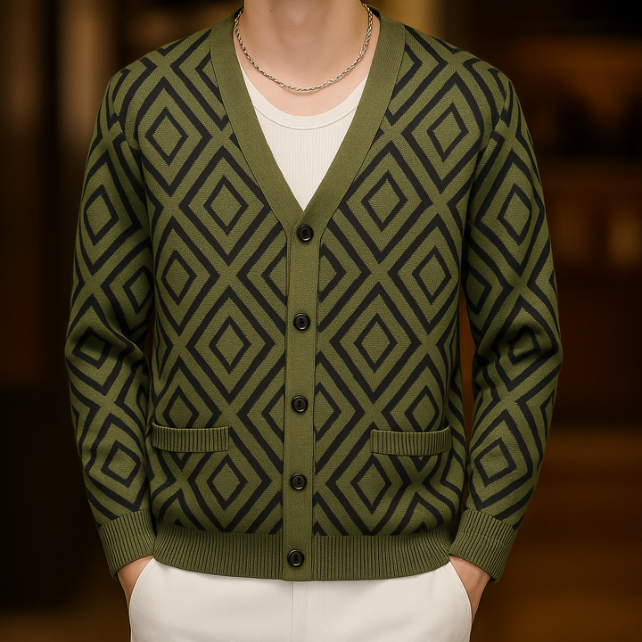 Hastings Diamond Jacquard Cardigan