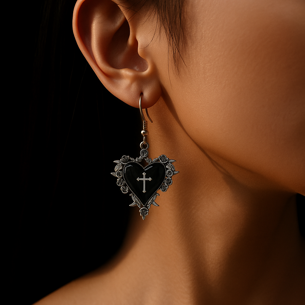 Elytra Heart Earrings