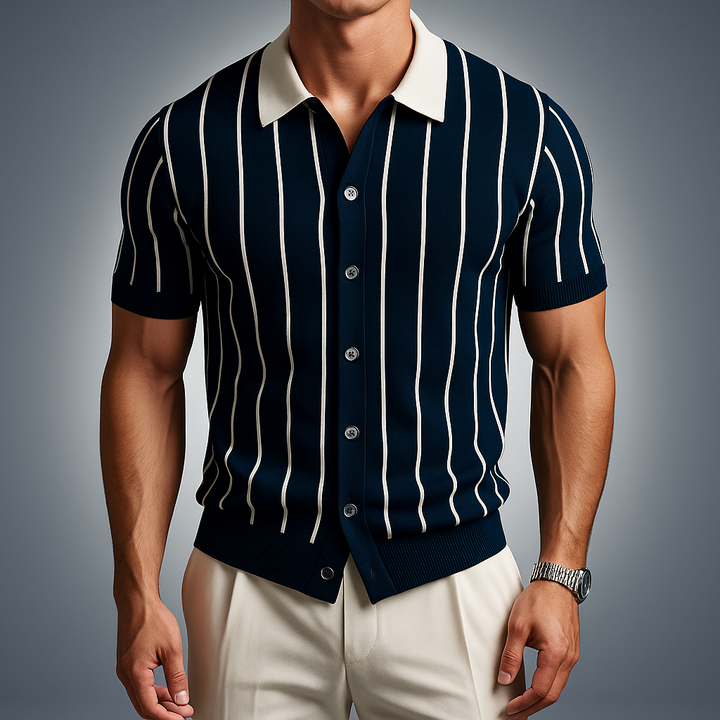 Champlain Striped Knit Polo