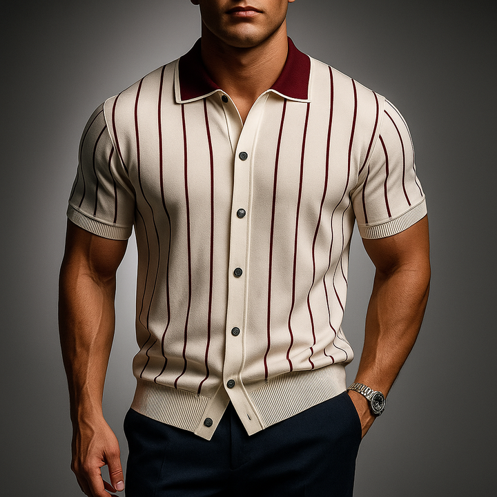 Champlain Striped Knit Polo