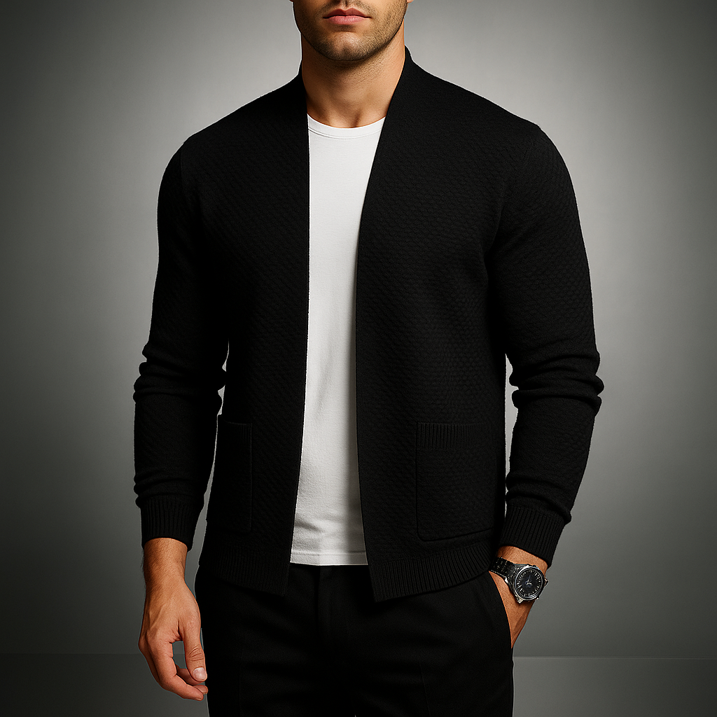 Manchester Waffle-Knit Cardigan