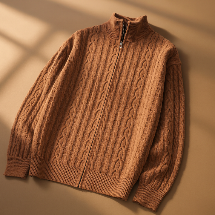 Lindmere Cable-Knit Zip Cardigan