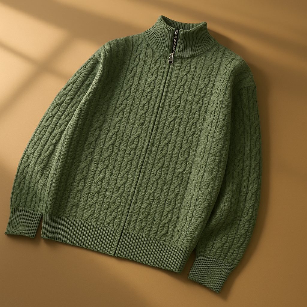 Lindmere Cable-Knit Zip Cardigan