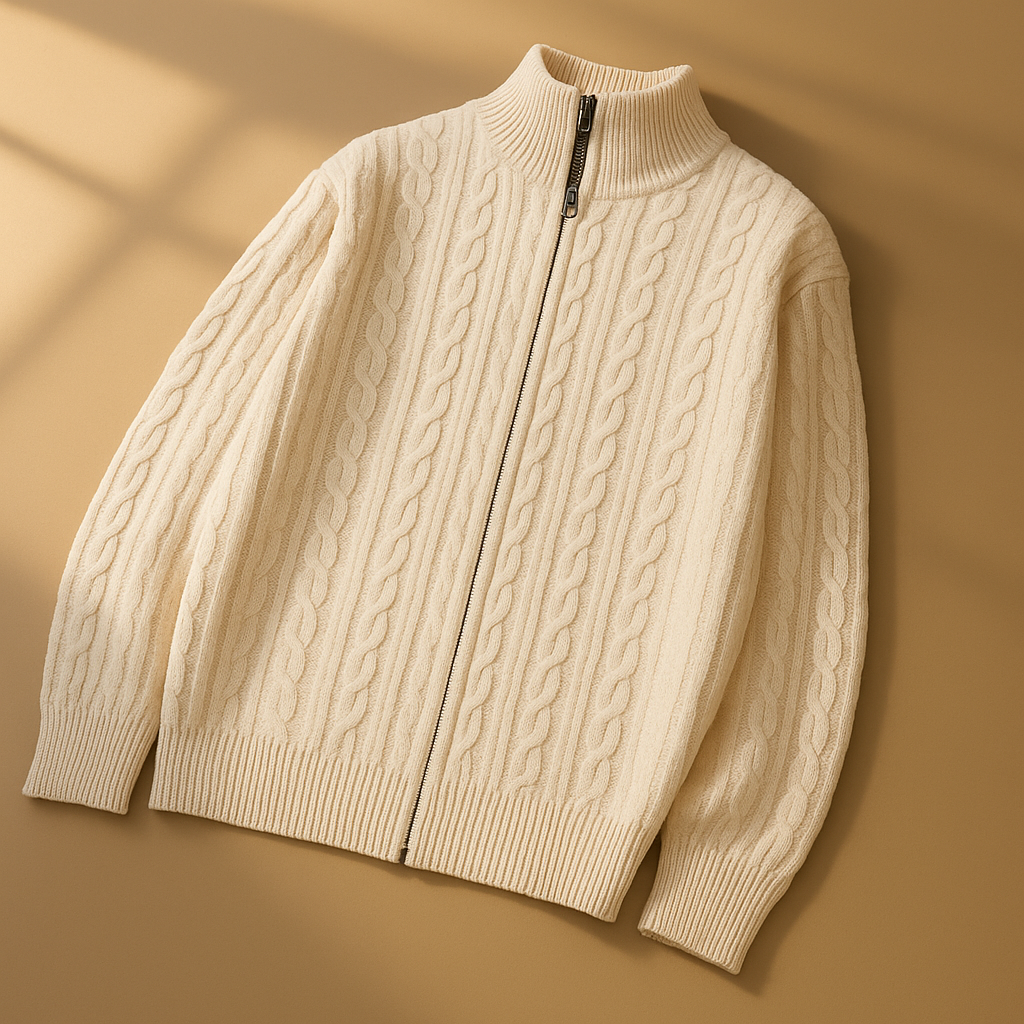 Lindmere Cable-Knit Zip Cardigan