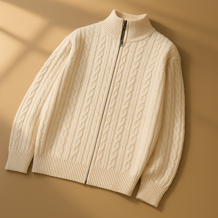 Lindmere Cable-Knit Zip Cardigan