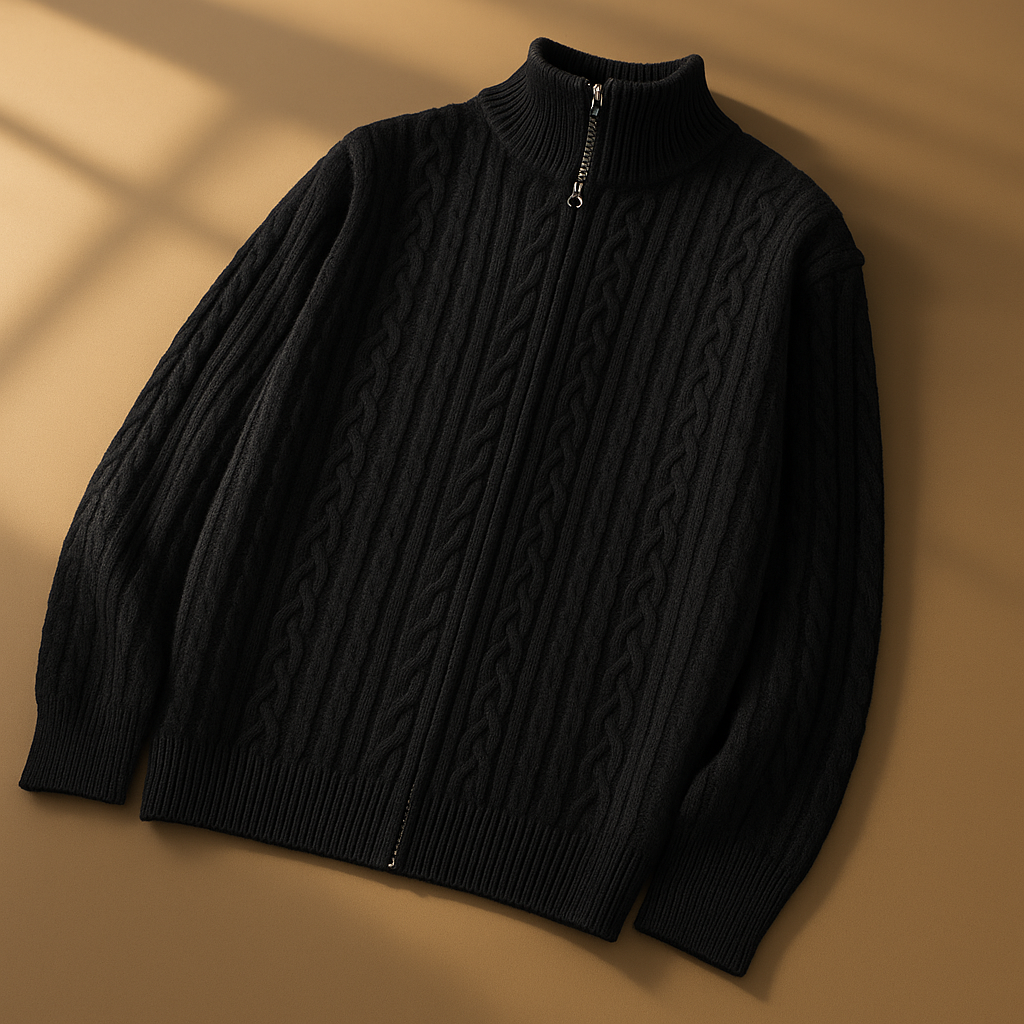 Lindmere Cable-Knit Zip Cardigan