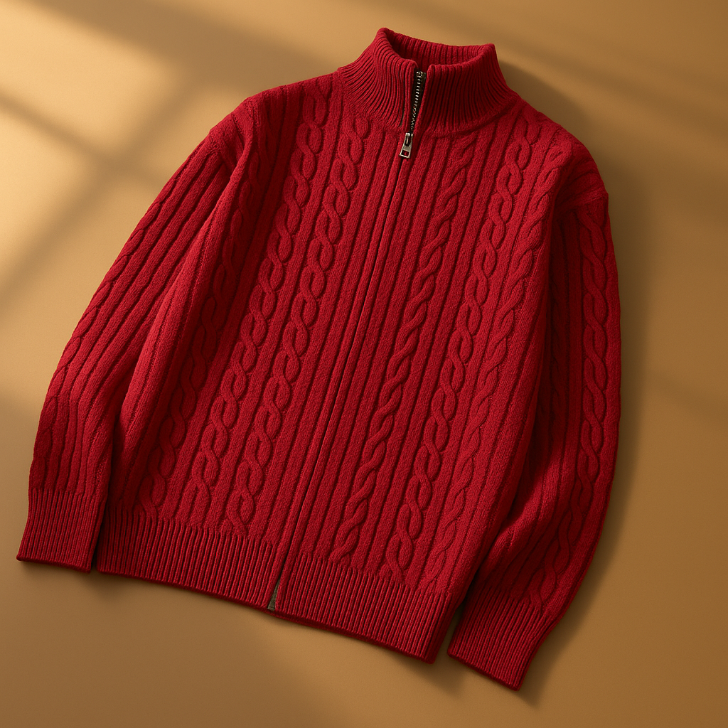 Lindmere Cable-Knit Zip Cardigan