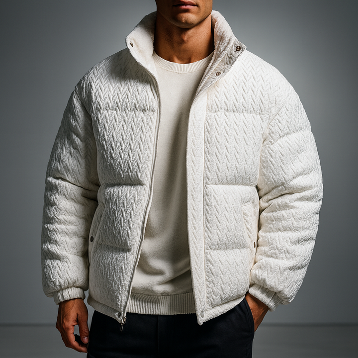 Duvall Chevron-Quilt Puffer Coat