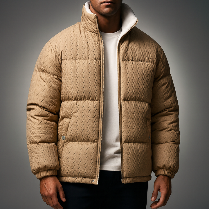 Duvall Chevron-Quilt Puffer Coat