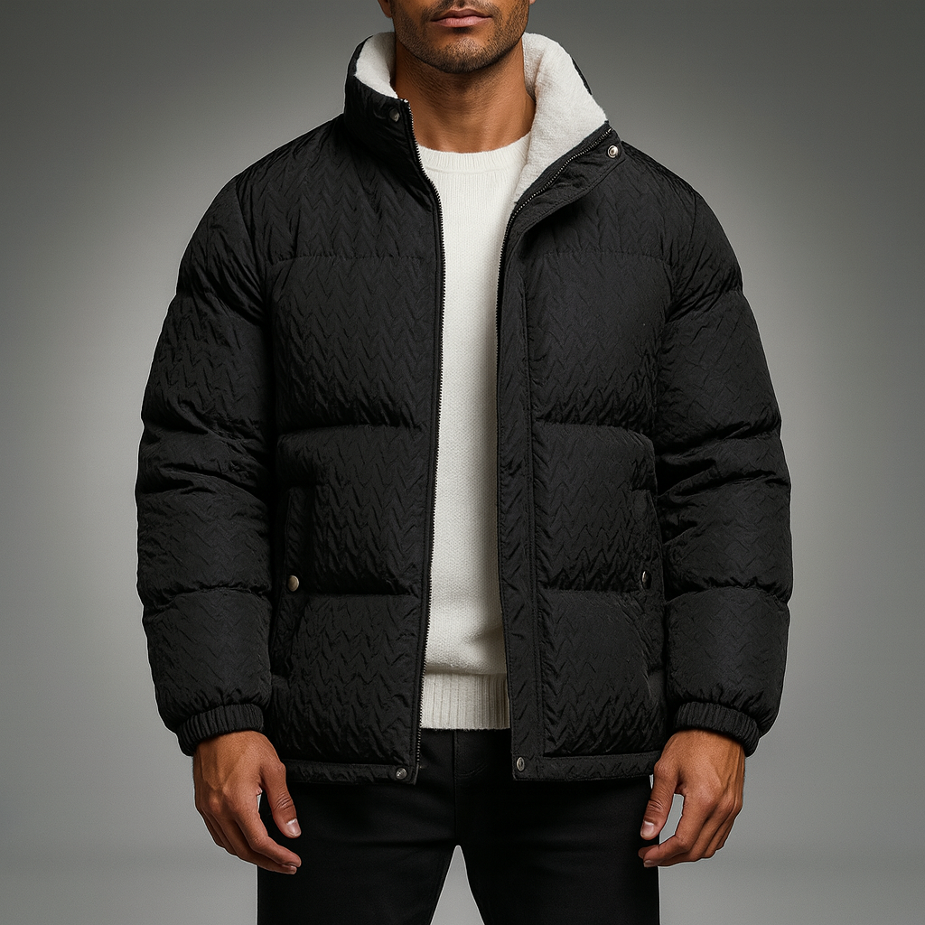 Duvall Chevron-Quilt Puffer Coat